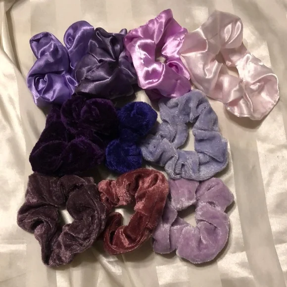 10pc Purple Scrunchies - Picture 1 of 2